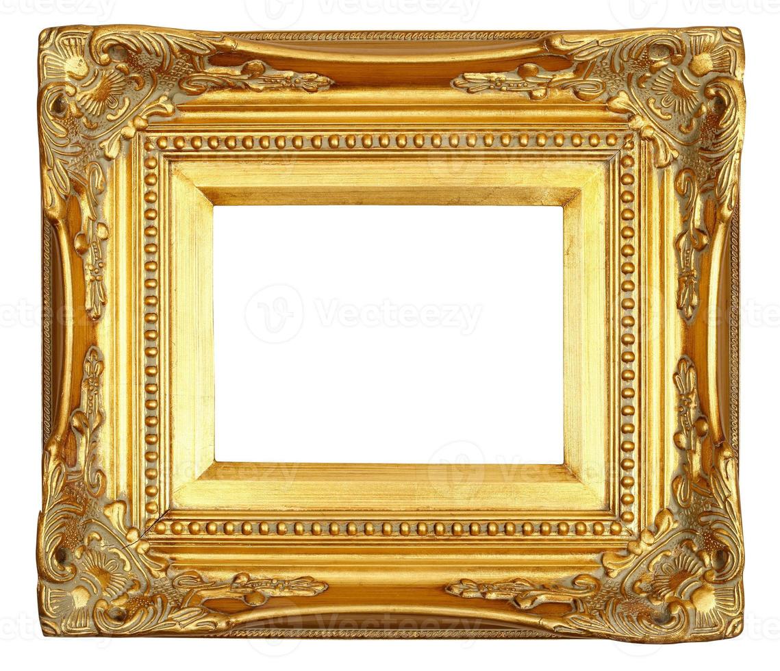 gold frame on white background photo