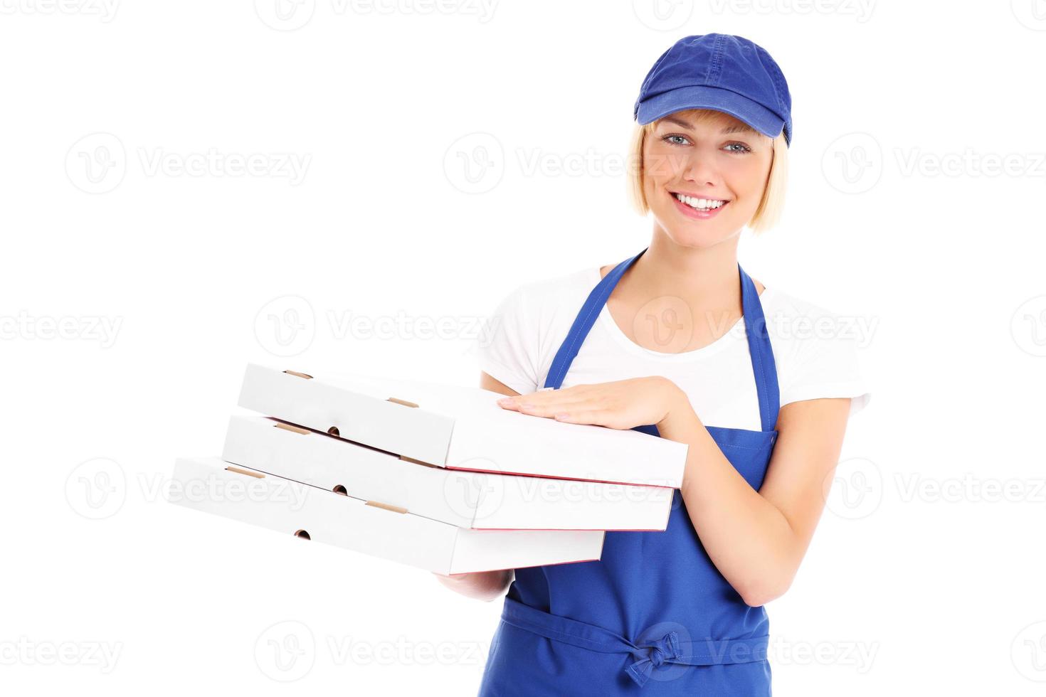 Pizza delivery woman photo