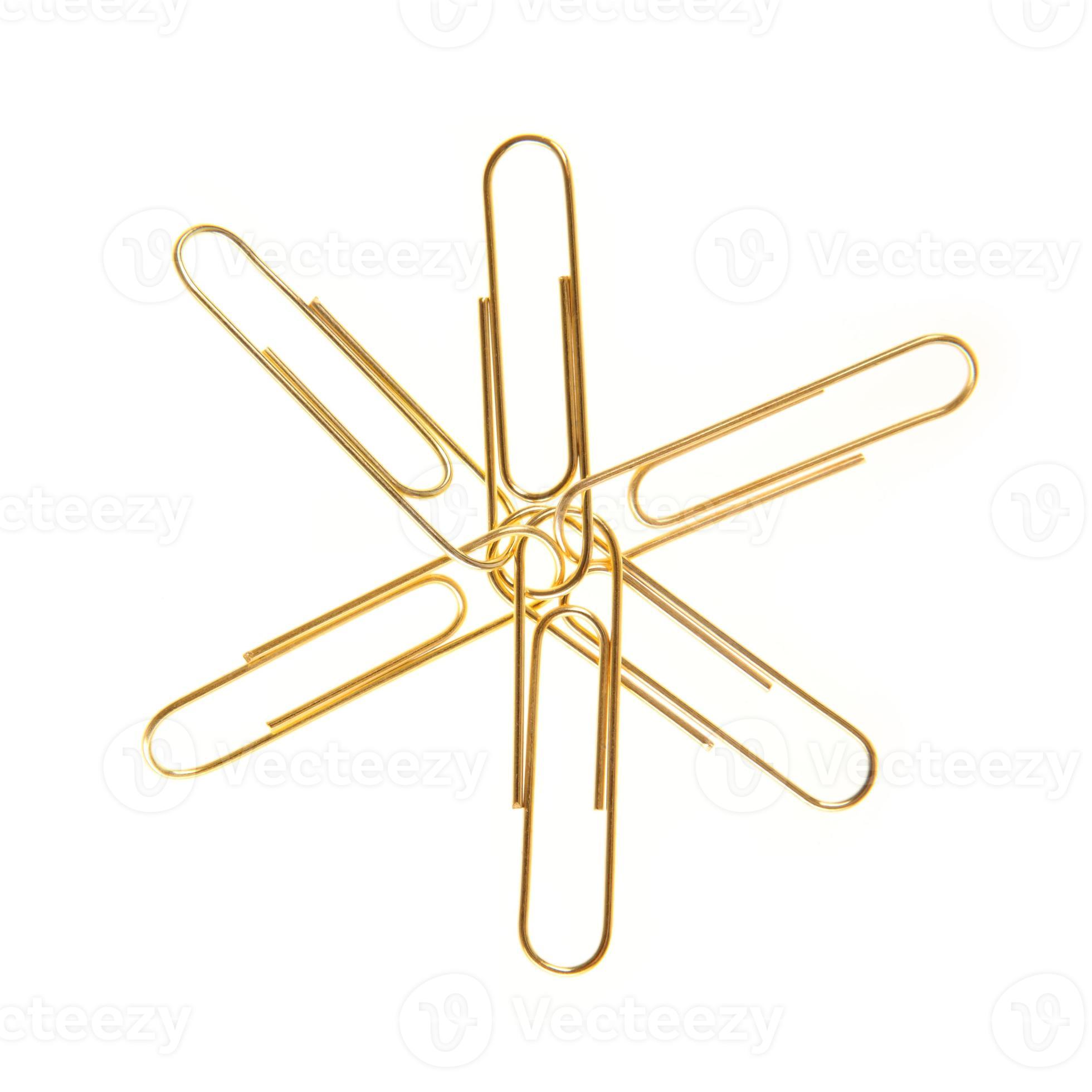Golden paper clips 15852646 Stock Photo at Vecteezy