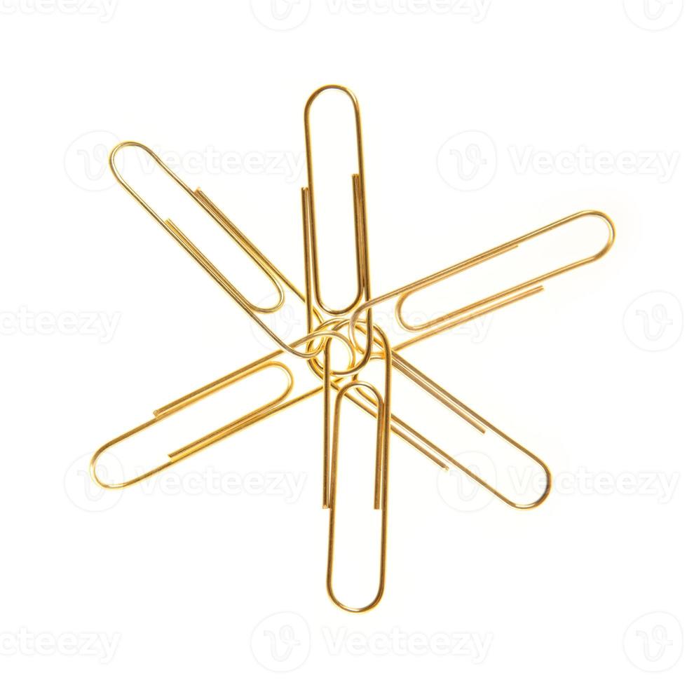 Golden paper clips photo