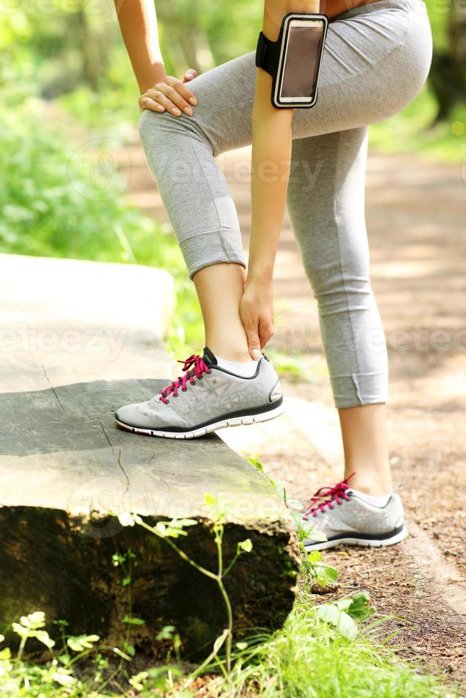 Jogger having problems with ankle photo