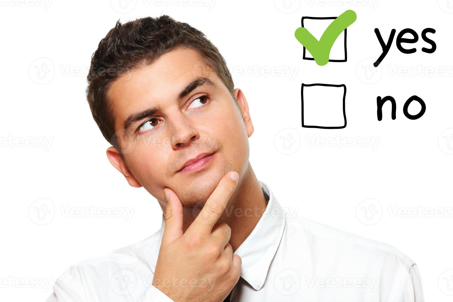 Young businessman voting photo