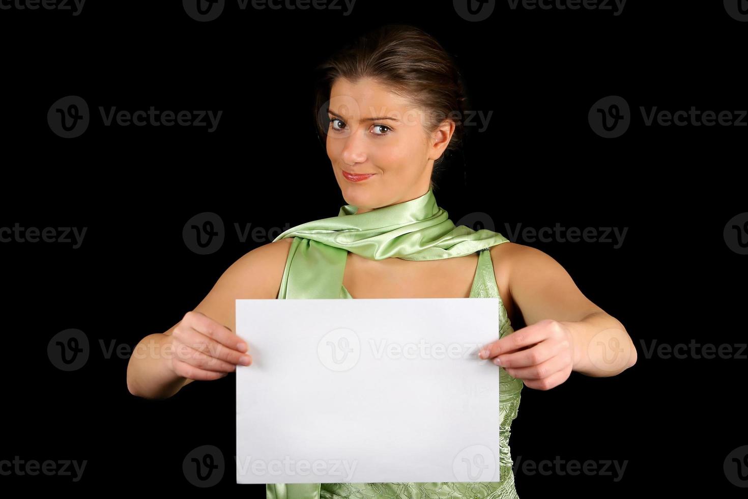 nice woman with paper photo