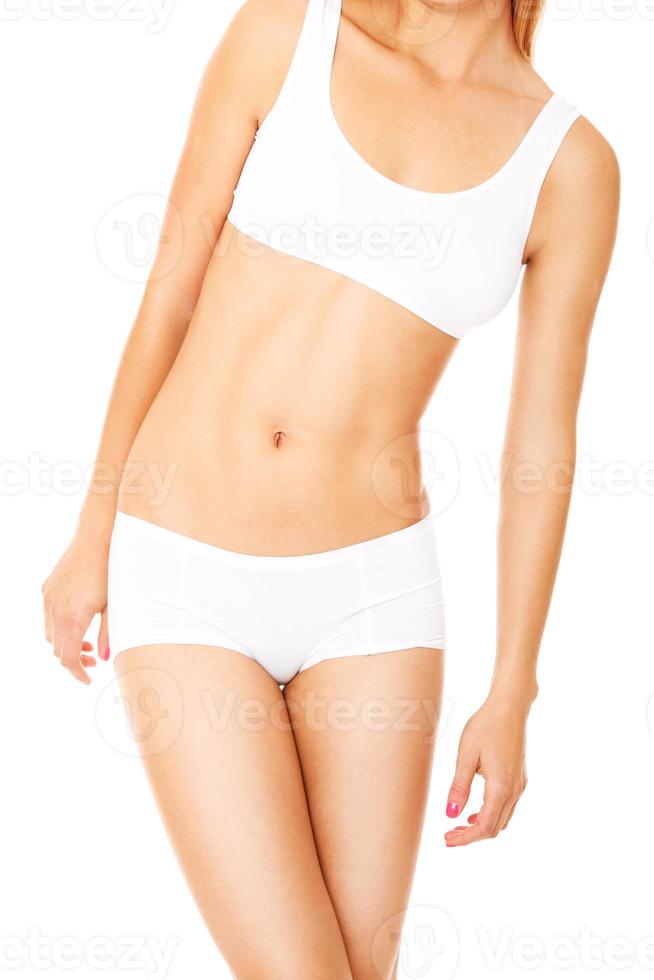 Slim body on white background photo