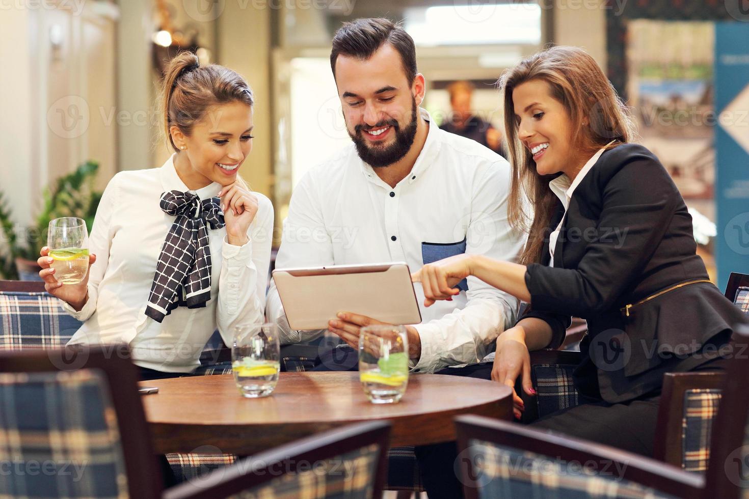 Group of business people working on project photo