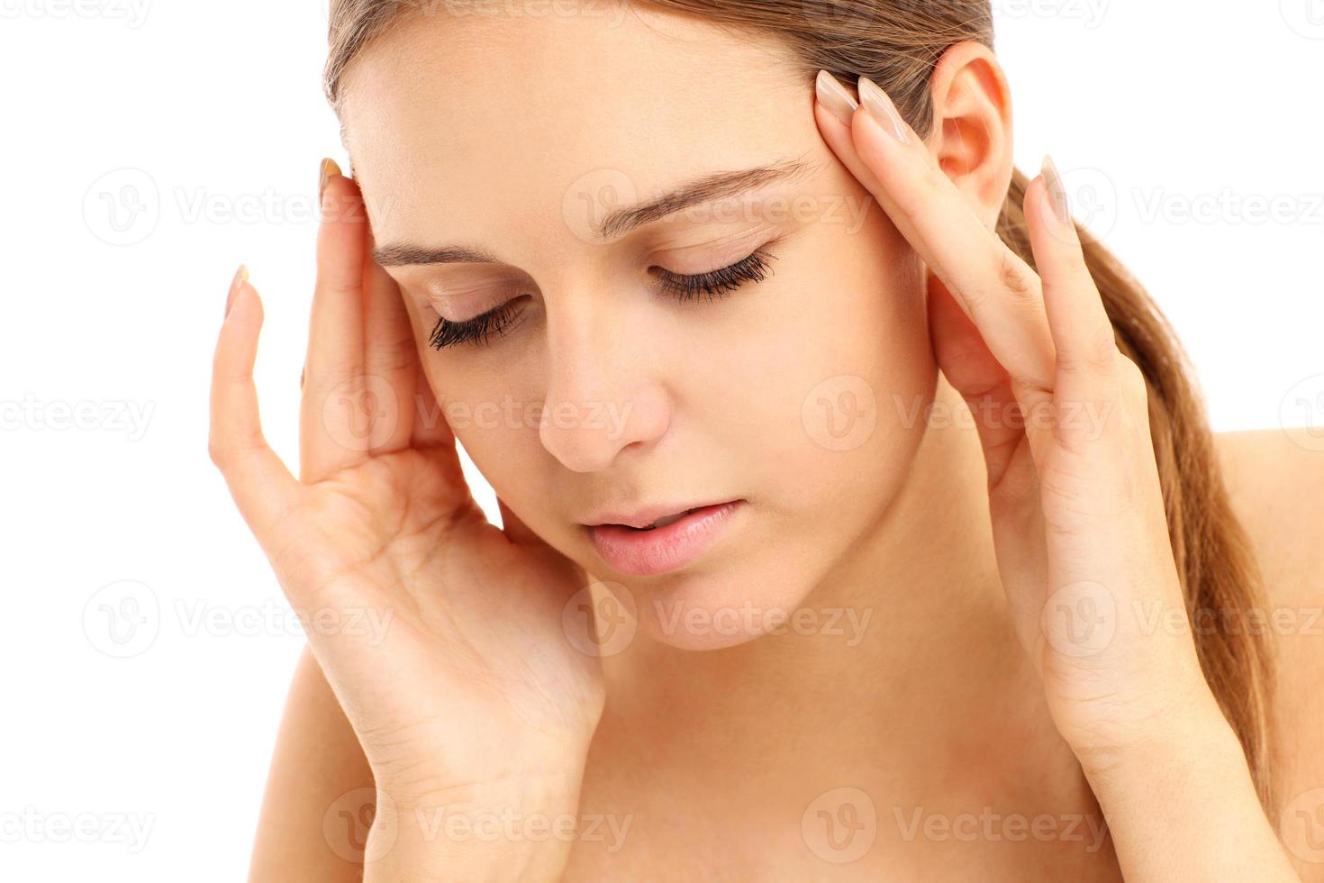 Woman with headache photo