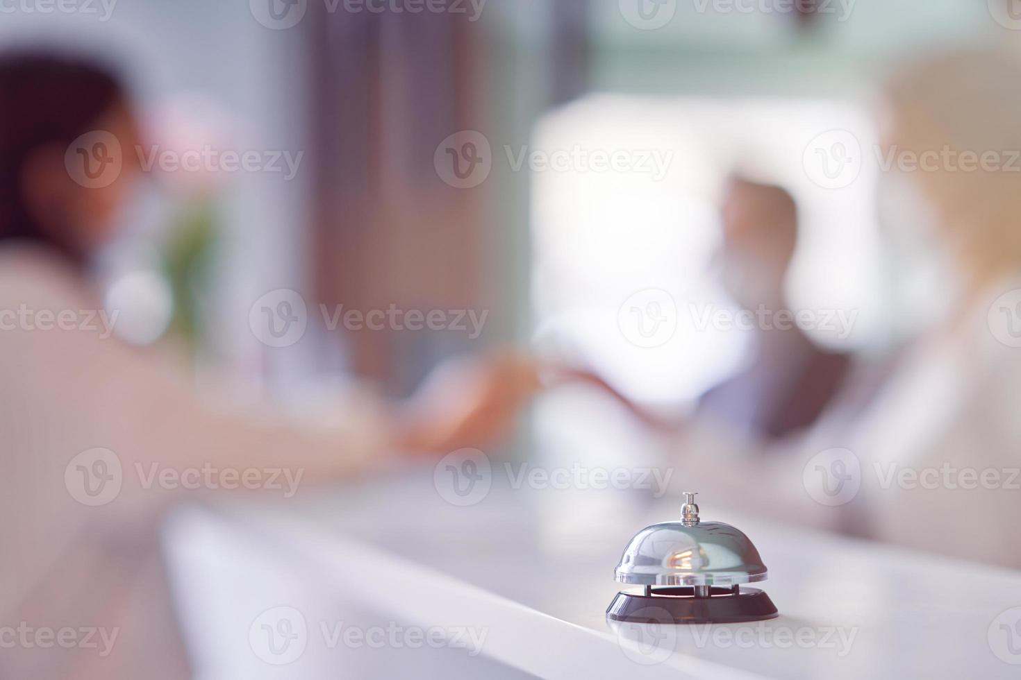 Receptionist working in a hotel photo