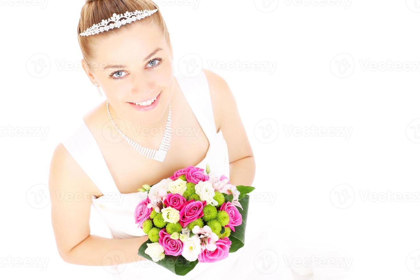 Bride and flowers photo