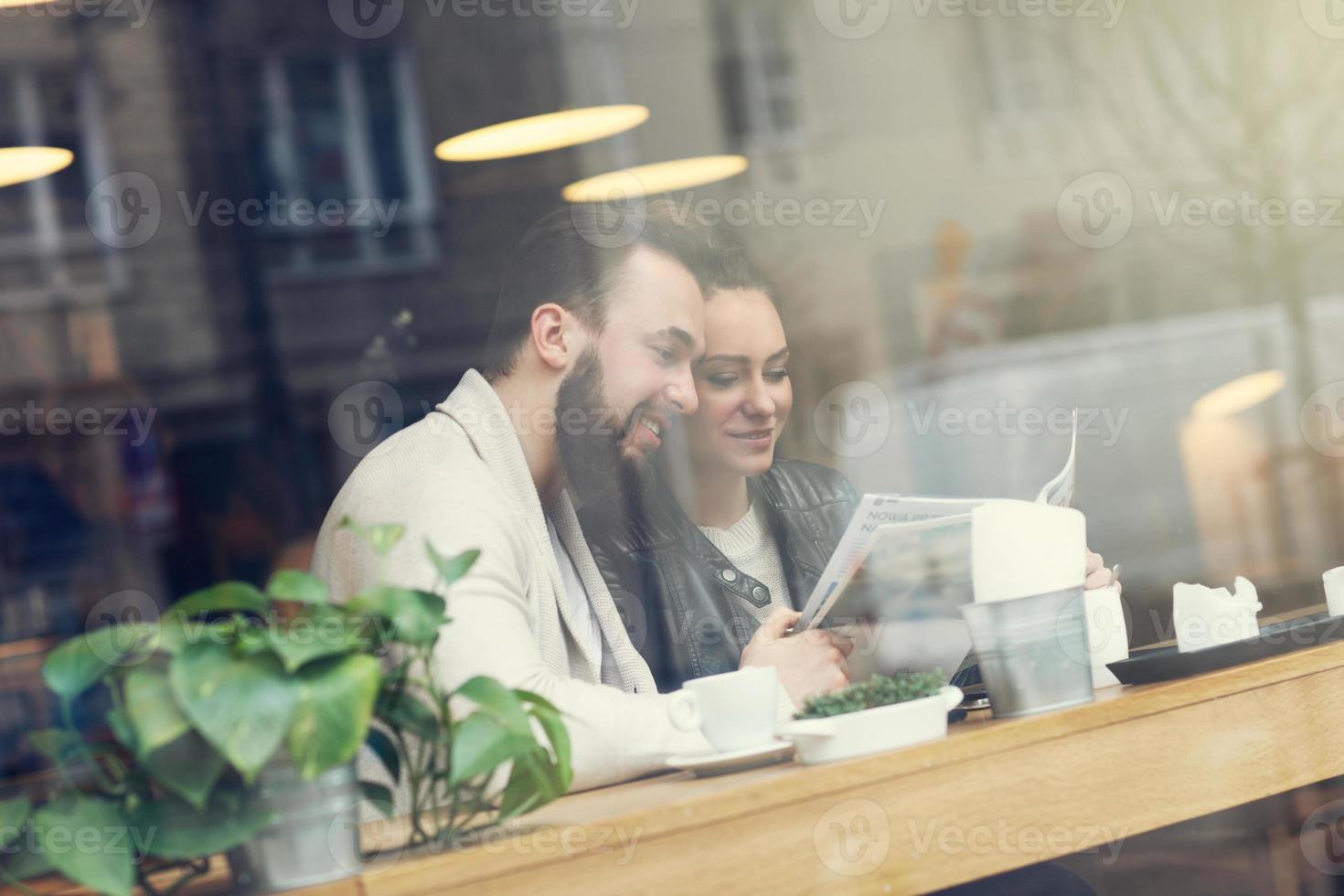 Young people in cafe photo