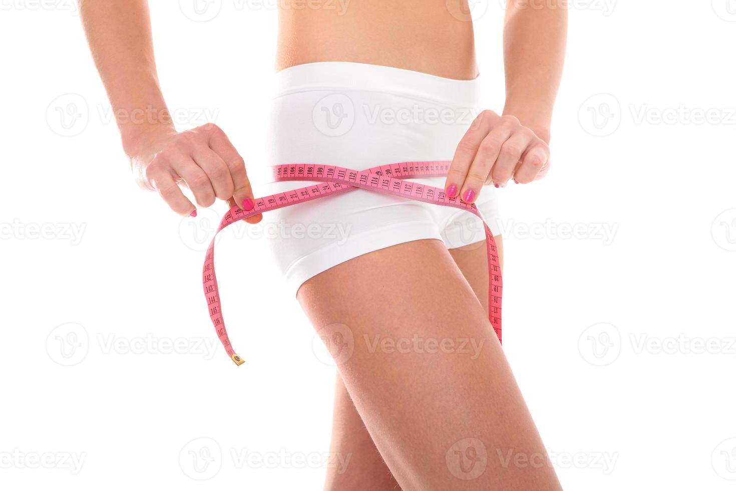 Weigh loss concept with measuring tape photo