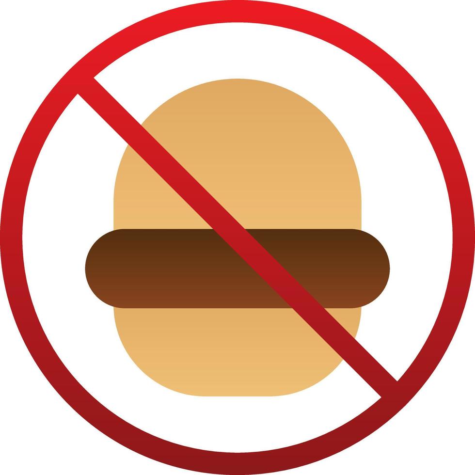 No Fast Food Vector Icon Design