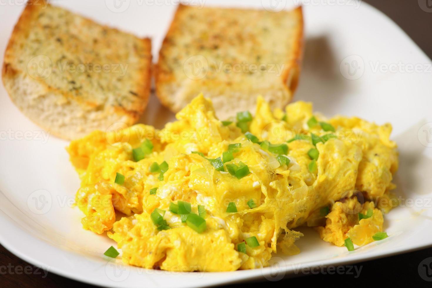 Scrambled eggs dish photo