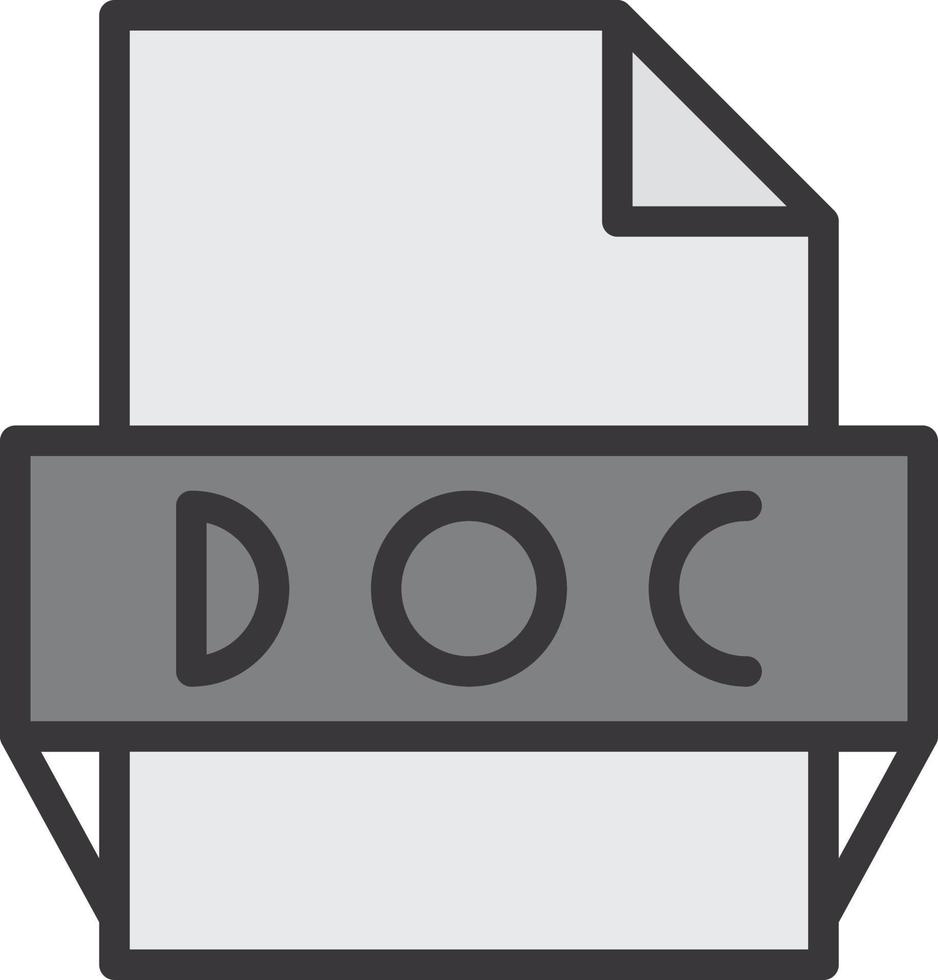 icono de formato de archivo doc vector