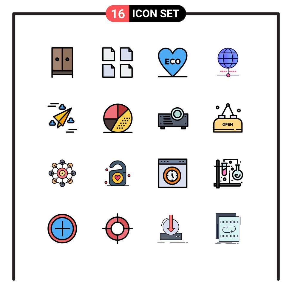 16 Creative Icons Modern Signs and Symbols of design world eco browser globe Editable Creative Vector Design Elements