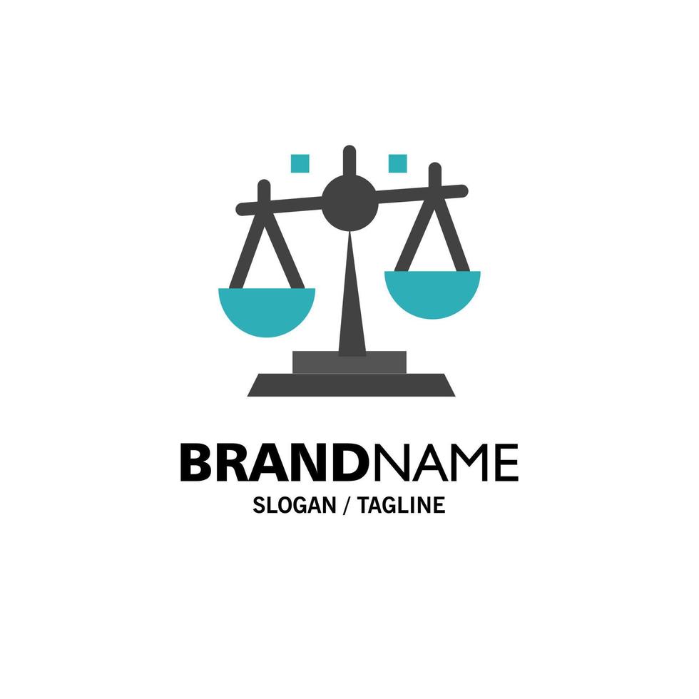 Balance Law Justice Finance Business Logo Template Flat Color vector