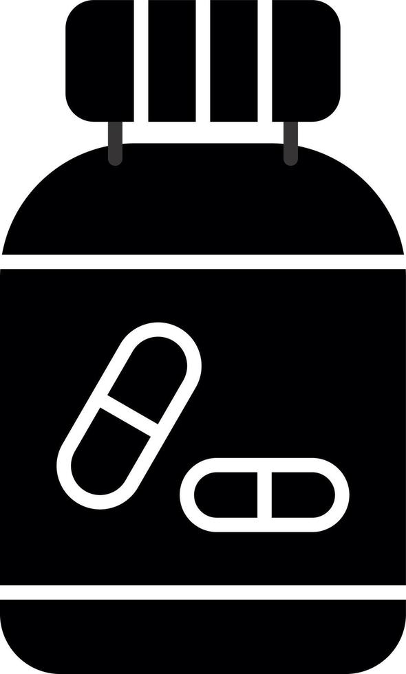 Pills Bottle Vector Icon Design