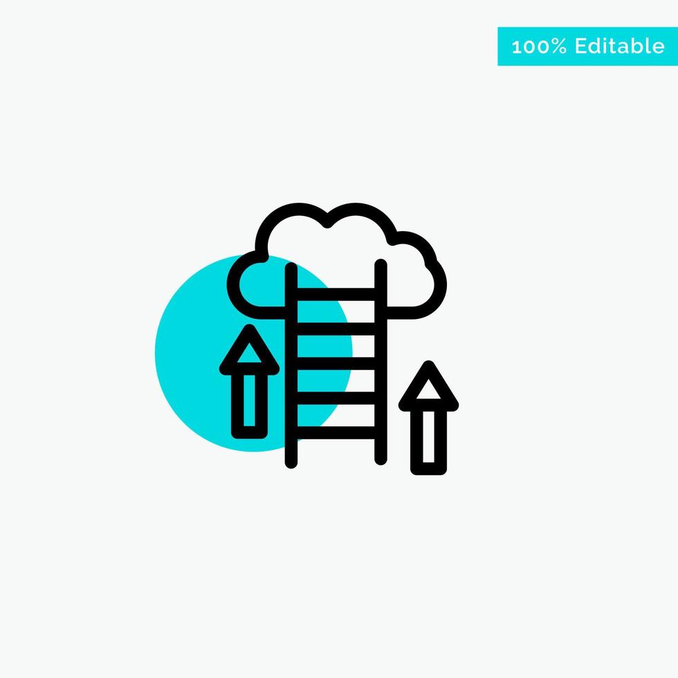 Cloud Download Upload Data Server turquoise highlight circle point Vector icon