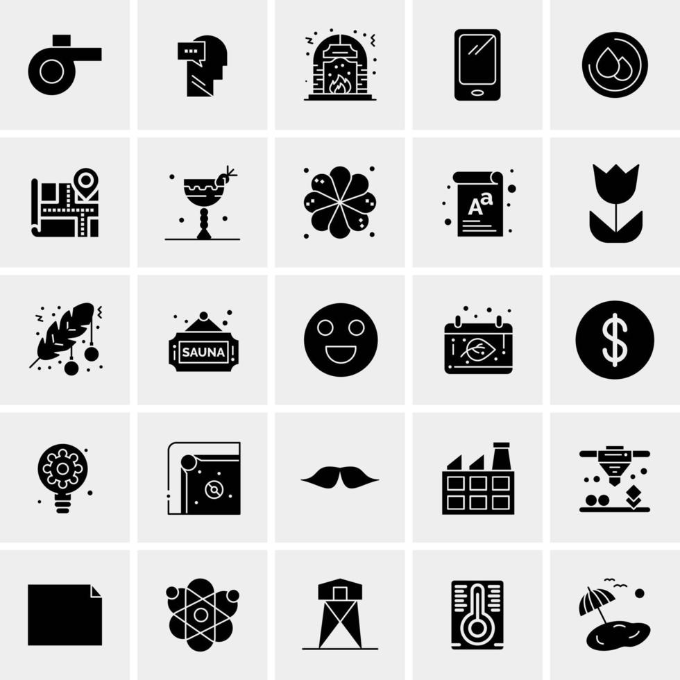 25 iconos de negocios universales vector ilustración de icono creativo para usar en proyectos relacionados con la web y dispositivos móviles