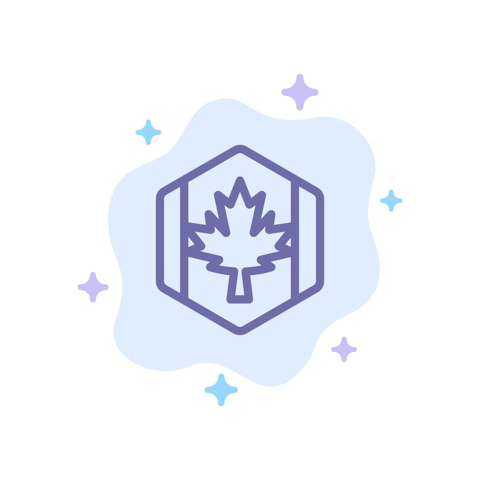 Flag Autumn Canada Leaf Maple Blue Icon on Abstract Cloud Background vector