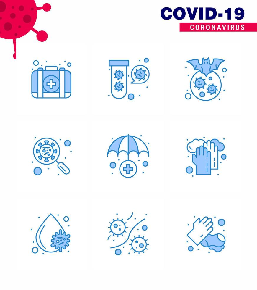 9 Blue viral Virus corona icon pack such as interfac devirus virus scan virus virus viral coronavirus 2019nov disease Vector Design Elements