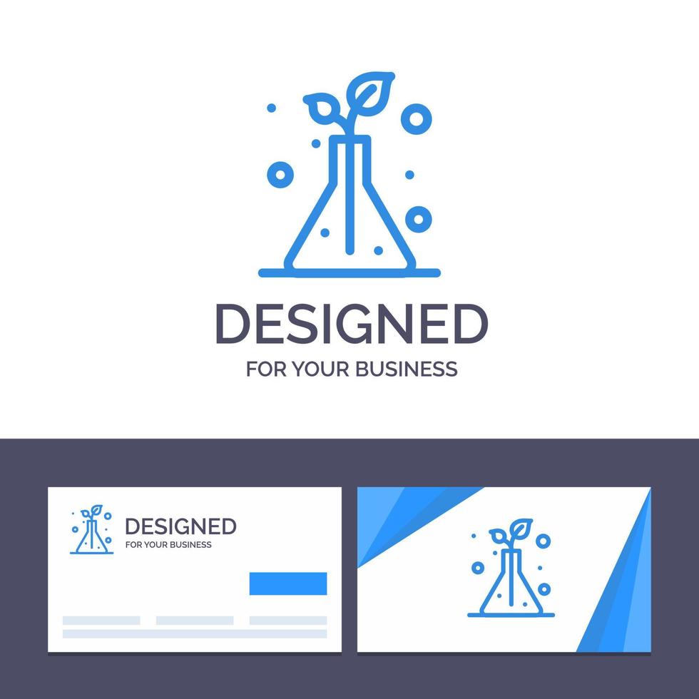 Creative Business Card and Logo template Science Flask Trees Vector Illustration