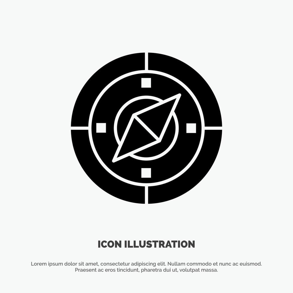 Navigation Navigator Compass Location solid Glyph Icon vector