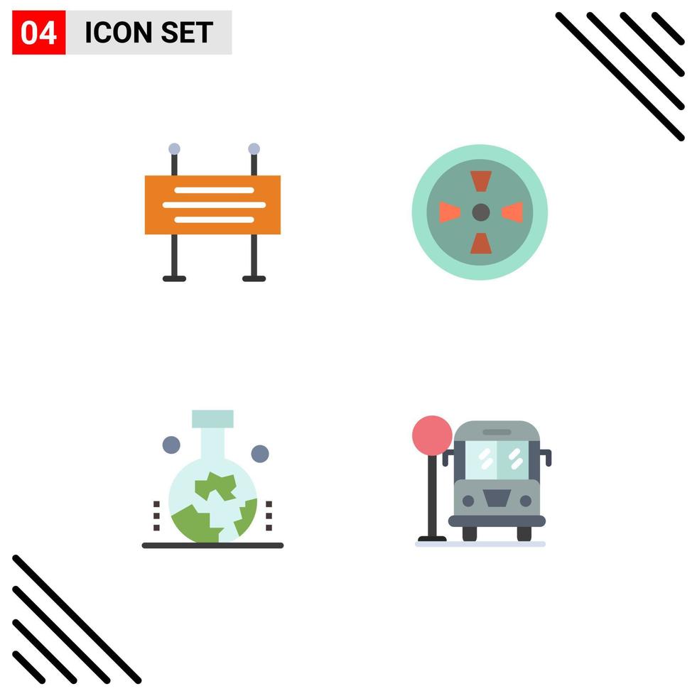 4 Creative Icons Modern Signs and Symbols of construction banner scientific study of the origin of the earth under construction barrier wind city Editable Vector Design Elements