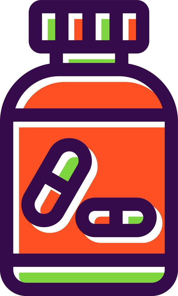 Pills Bottle Vector Icon Design