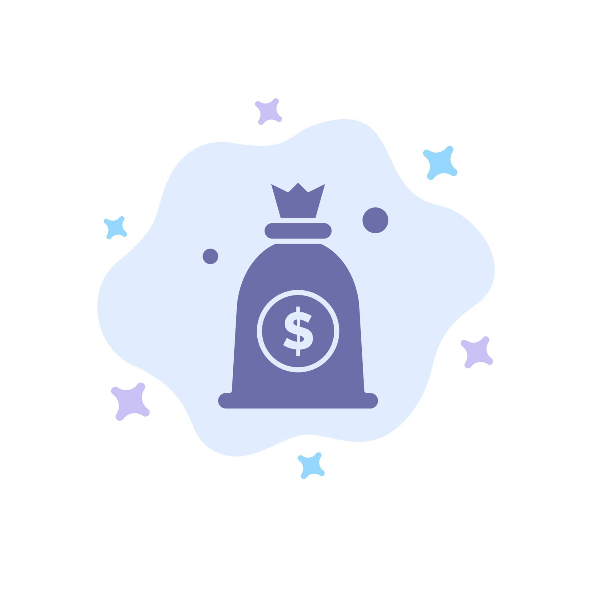 Dollar Money Bag Blue Icon on Abstract Cloud Background 15858883 Vector Art at Vecteezy