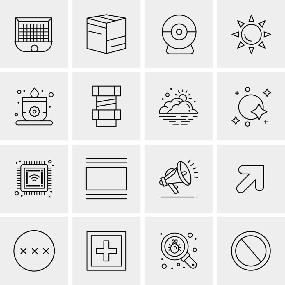 16 iconos de negocios universales vector ilustración de icono creativo para usar en proyectos relacionados con la web y dispositivos móviles