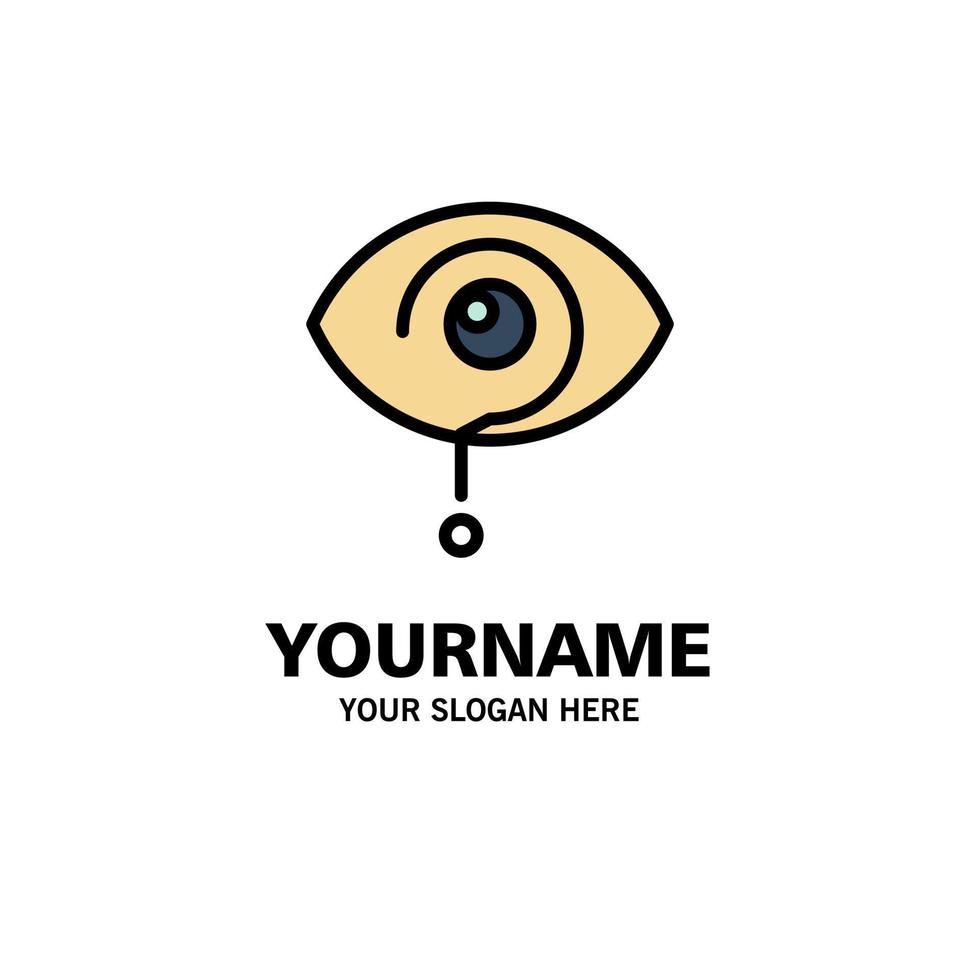 Curious Exclamation Eye Knowledge Mark Business Logo Template Flat Color vector