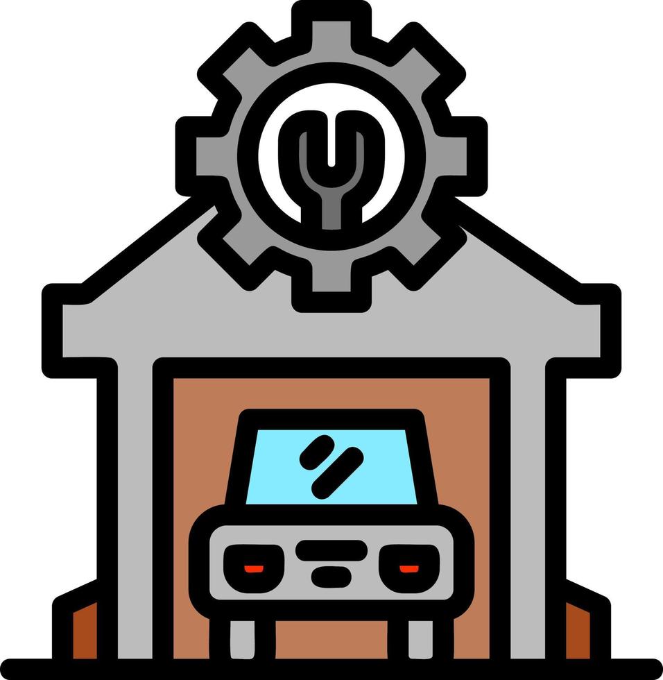 Mechanic Shop Vector Icon Design