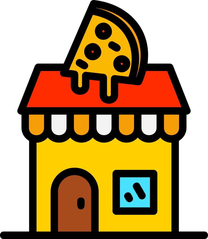 diseño de icono de vector de tienda de pizza