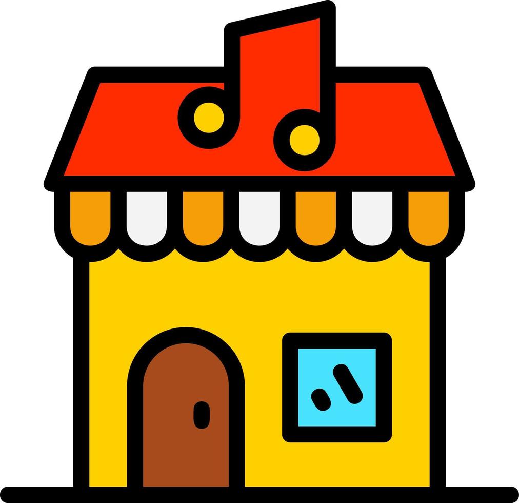 Music Shop Vector Icon Design