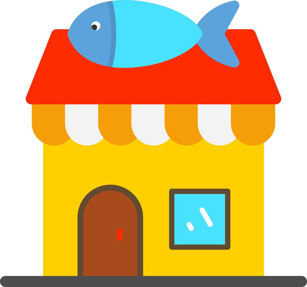 diseño de icono de vector de tienda de pescado