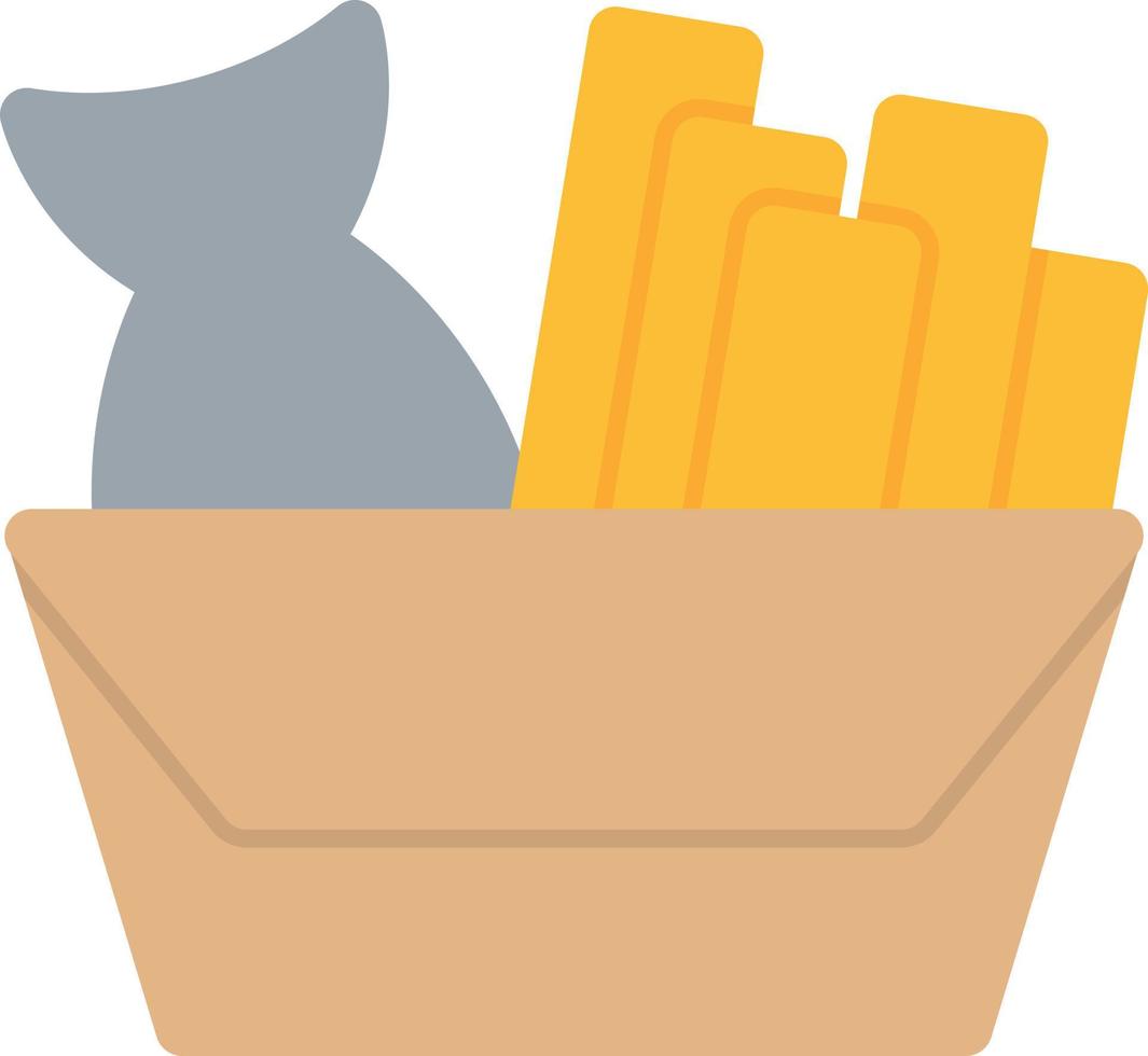 Fish And Chips Vector Icon Design