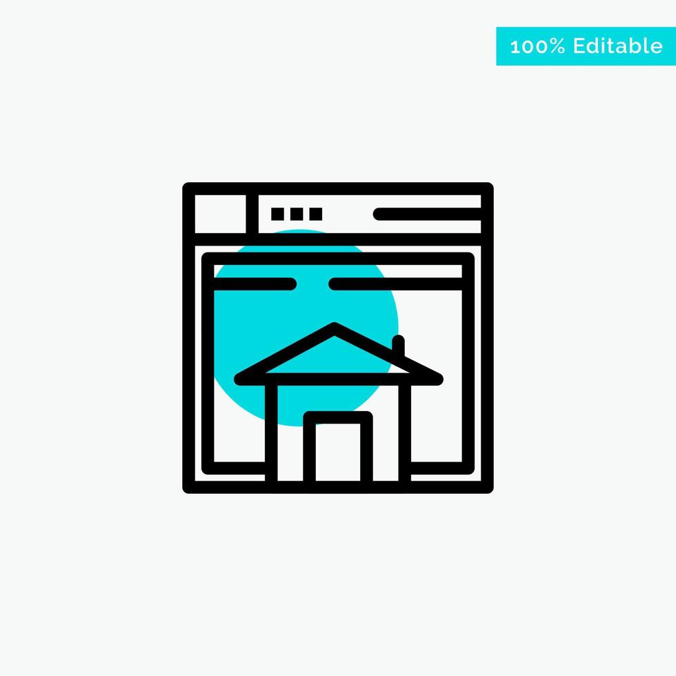 Home Sell Web Layout Page Website turquoise highlight circle point Vector icon