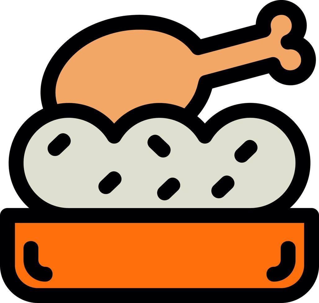 diseño de icono de vector de arroz con pollo