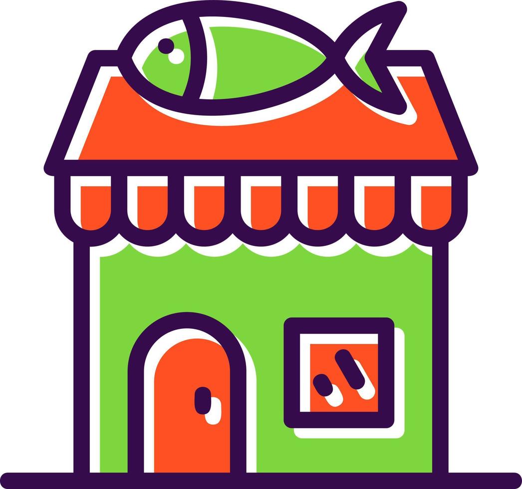 diseño de icono de vector de tienda de pescado