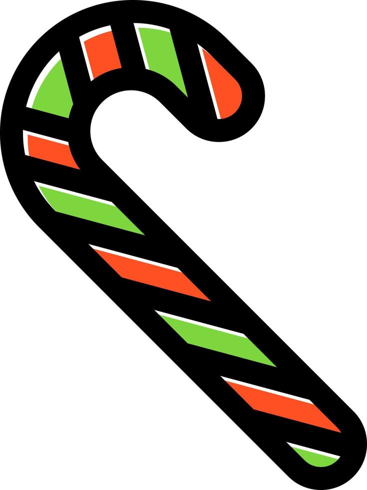 Candy Cane Vector Icon Design
