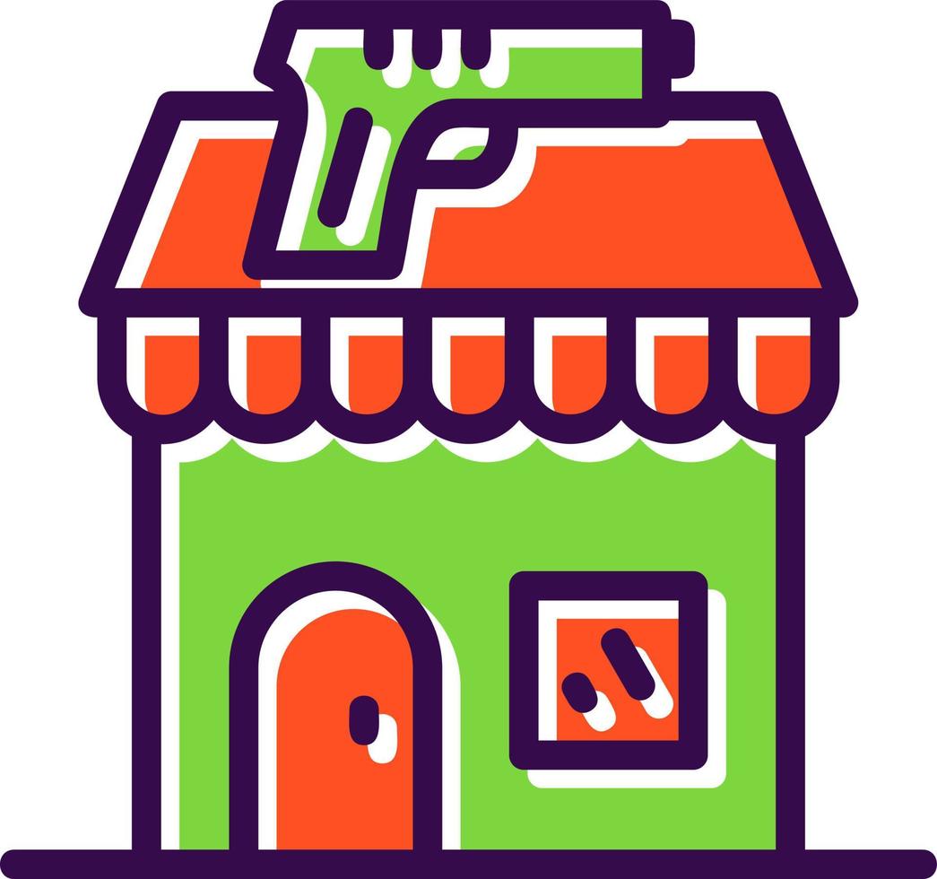 Gun Shop Vector Icon Design