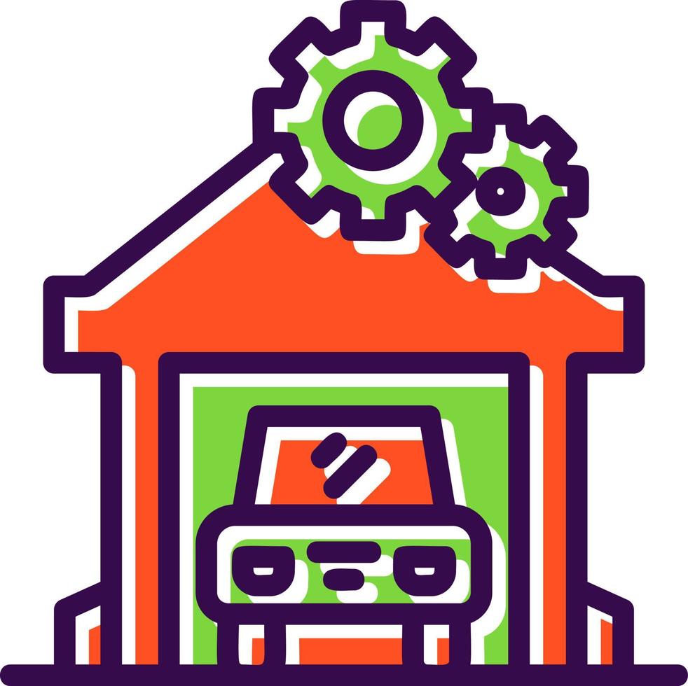 Car Repair Shop Vector Icon Design