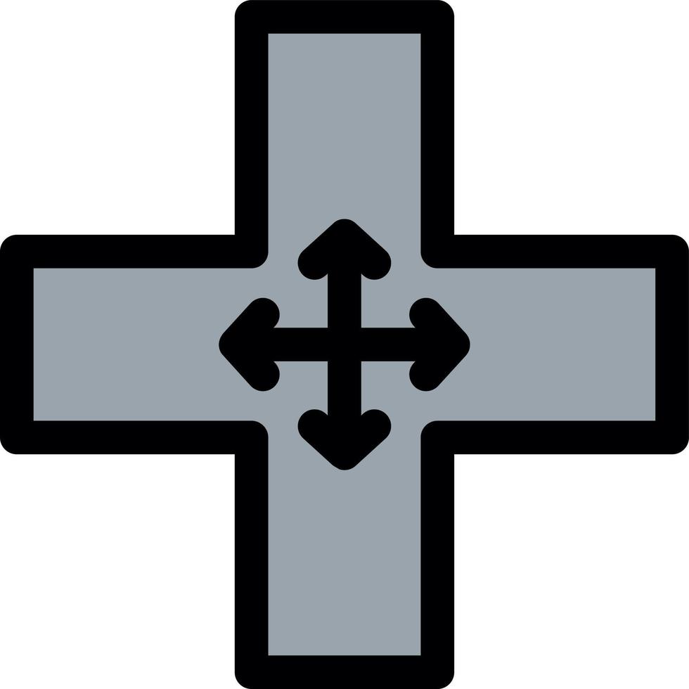 Four Way Intersection Vector Icon Design