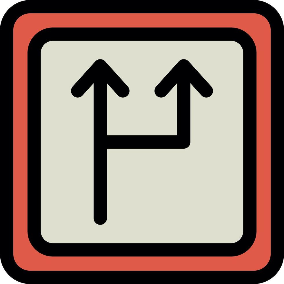 Road Split Vector Icon Design