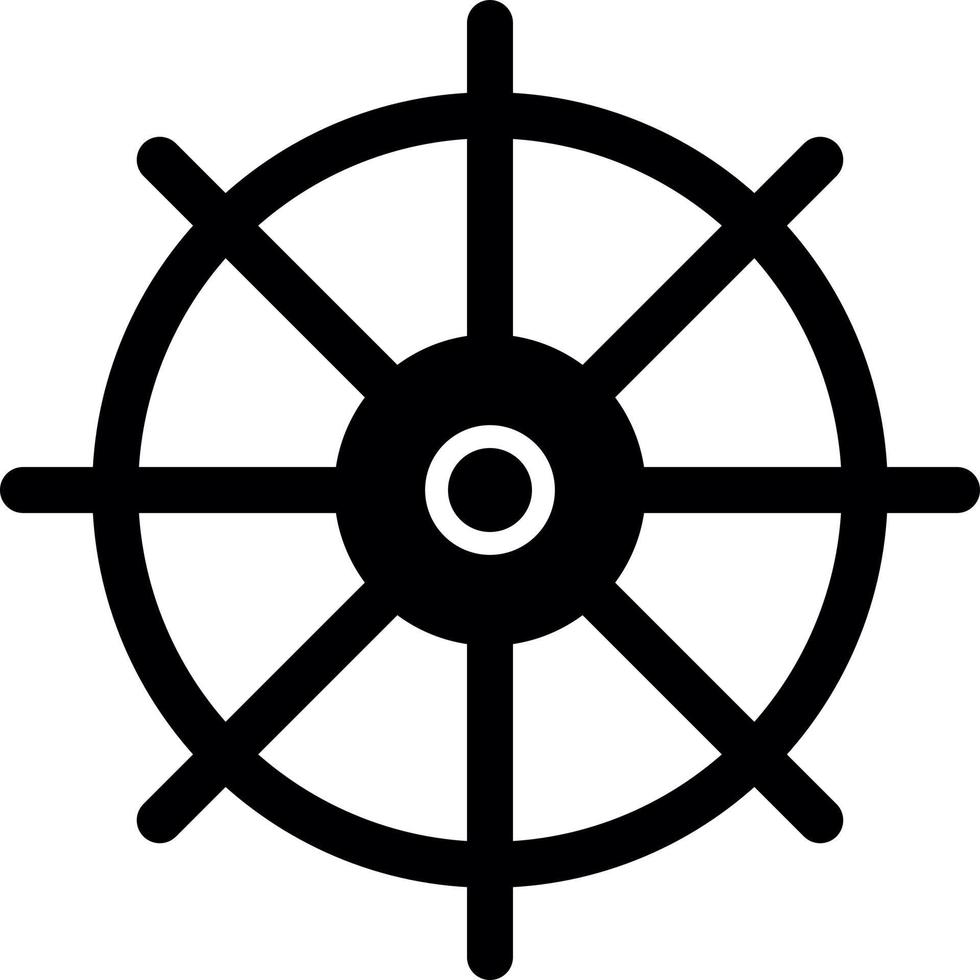 Nautical Wheel Vector Icon Design