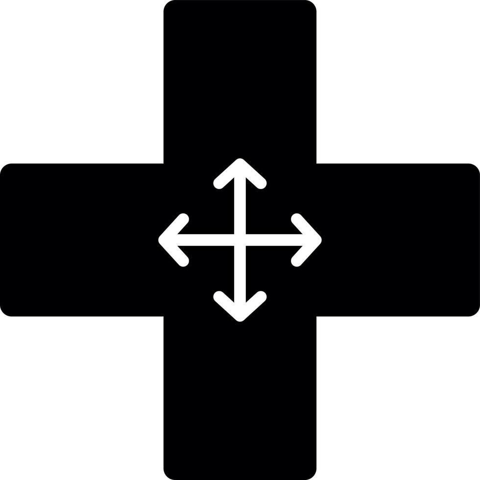 Four Way Intersection Vector Icon Design