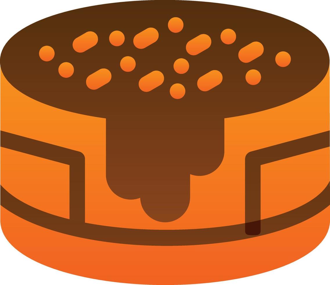 Chocolate Cake Vector Icon Design