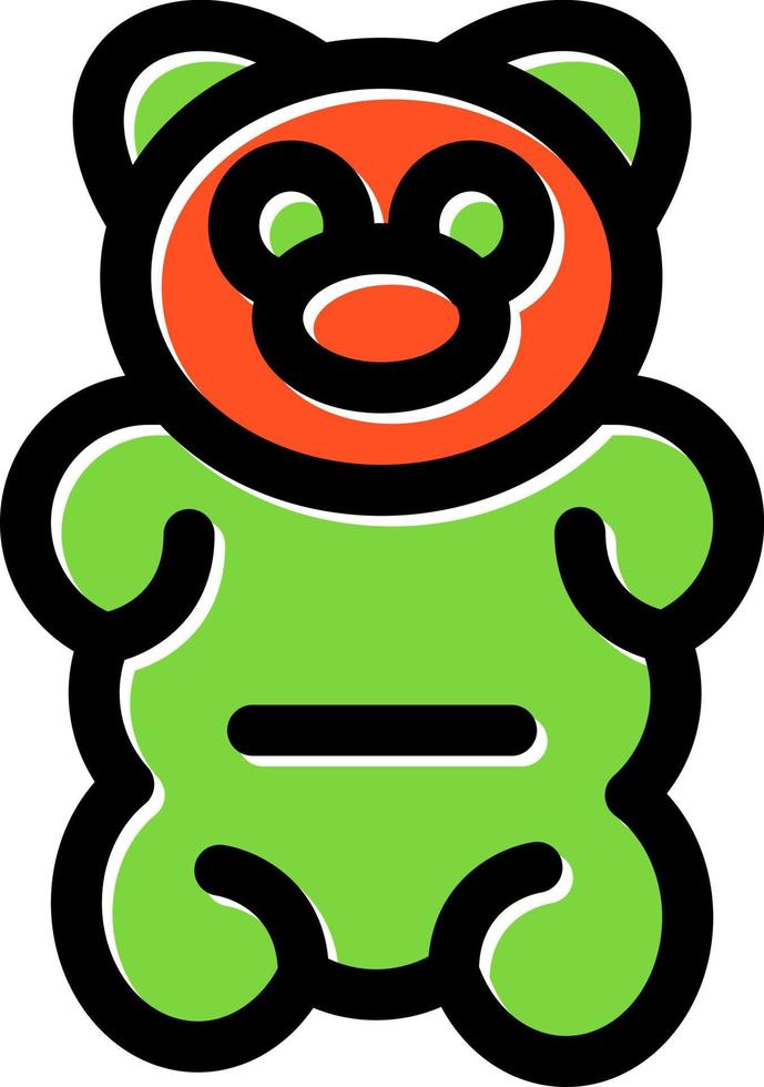 diseño de icono de vector de oso gomoso