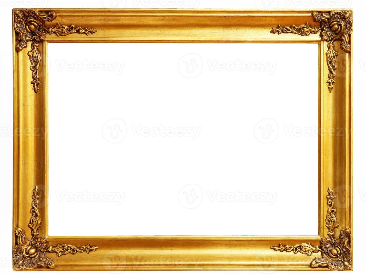 gold frame on white background photo