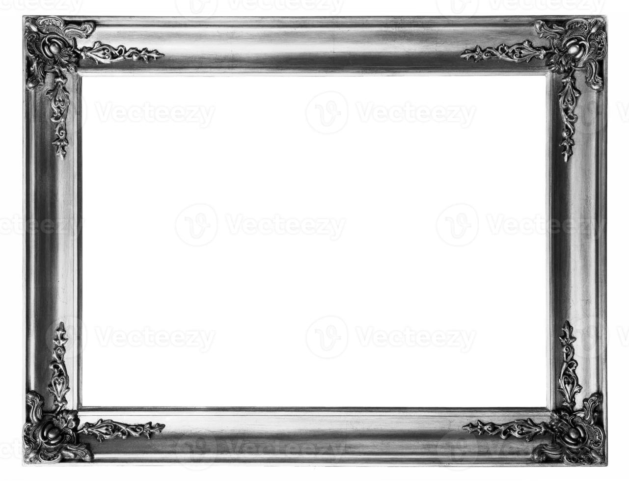 silver frame on white background photo